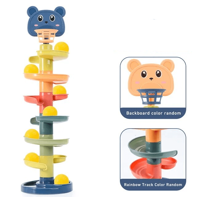 Montessori Ball Slide für Kinder | Educational Kit mit farbigen Ringen - Sensory Play & Early Development 3m+