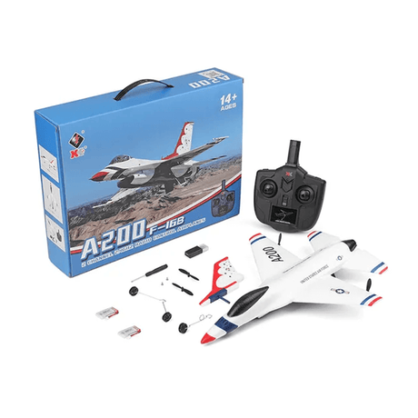 Ferngesteuertes RC F16 Schaumstoff-Jet-Flugzeug - 2.4G, realistischer Propeller, Segelflugzeug-Funktion & Große Reichweite