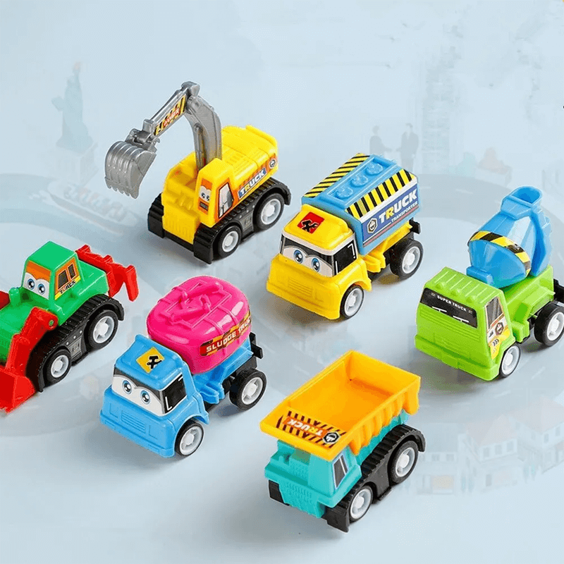 6er-Pack Mini-Engineering Cars - Langlebiges Diecast-Spielzeug