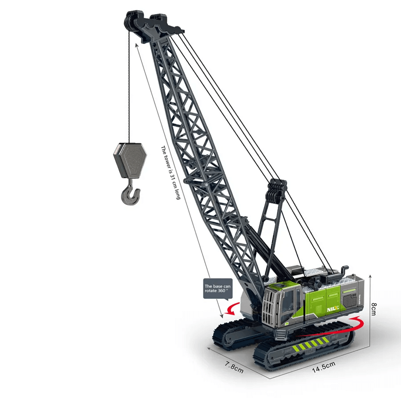 Baufahrzeug Spielzeug 1:50 - Nachgebildeter Bagger, Kran und LKW mit beweglichen Gelenken