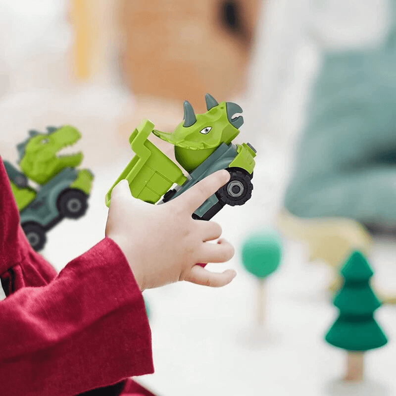 Mini-Dinosaurier-Fahrzeugbaukasten - Spielen und Lernen mit kreativen Kombinationen