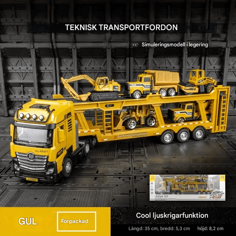 Simulierter Doppeldecker-Anhängerzug - Komplettes Modellset für Bauspielzeug und Sammler