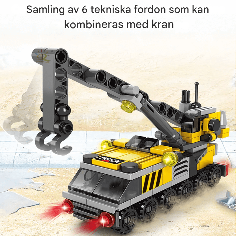 Intelligence Building 6 in 1 Bauklötze - Feuerwehrauto, Polizeiauto und Technikfahrzeug