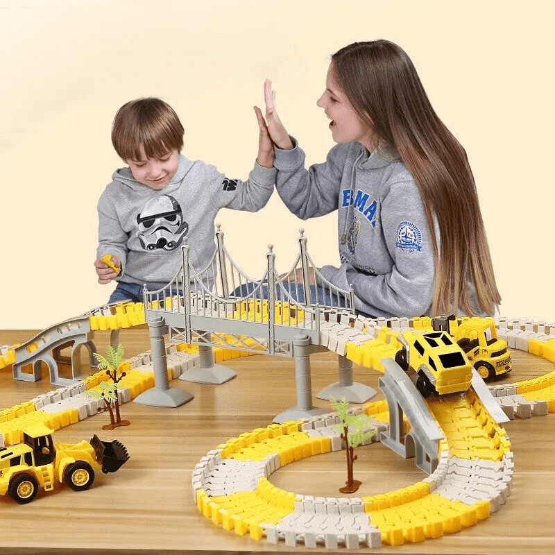 Engineering Car Track - Konstruierbare Rennstrecke mit Mini-Engineering Cars für Kinder