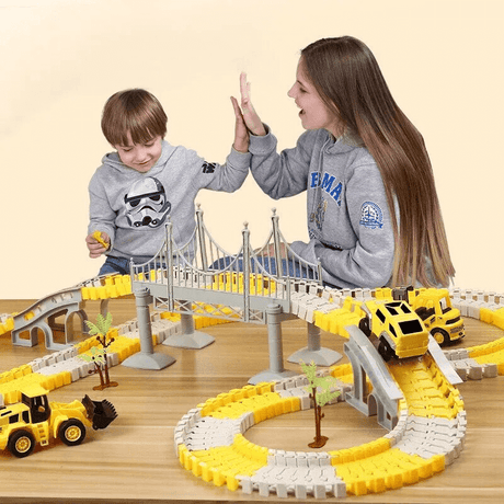 Engineering Car Track - Konstruierbare Rennstrecke mit Mini-Engineering Cars für Kinder