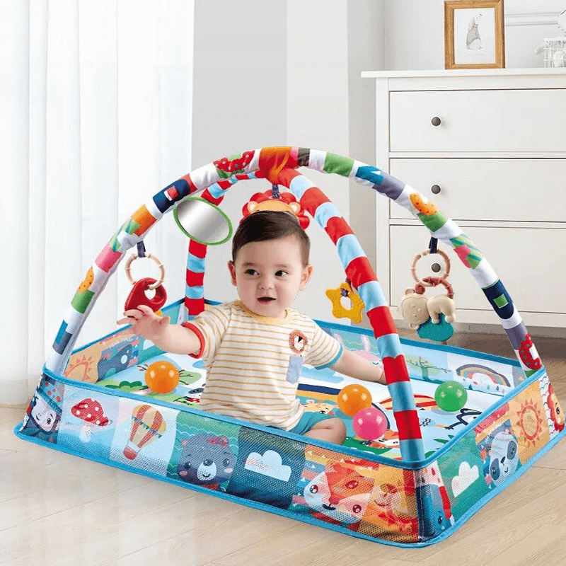 Babymatte mit Zaun und Spielfunktionen - lehrreiche und sichere Babymatte