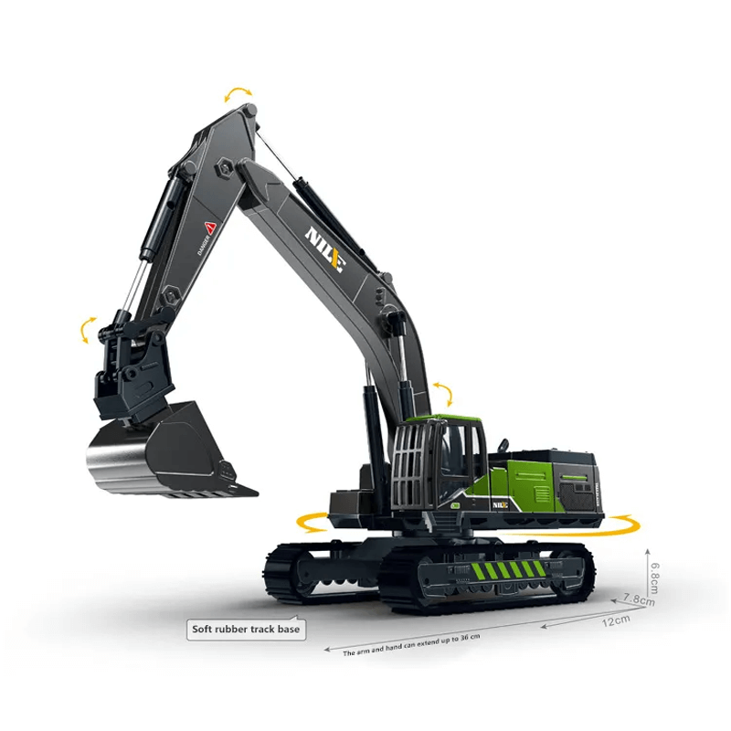 Baufahrzeug Spielzeug 1:50 - Nachgebildeter Bagger, Kran und LKW mit beweglichen Gelenken