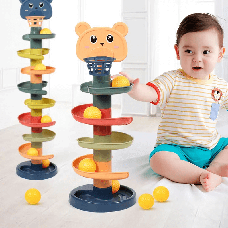 Montessori Ball Slide für Kinder | Educational Kit mit farbigen Ringen - Sensory Play & Early Development 3m+