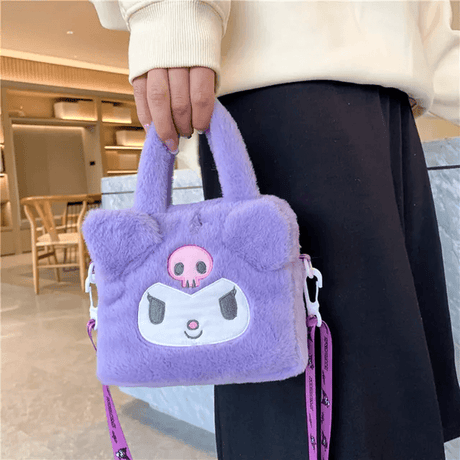 Sanrio Plüsch Tasche - Adorable Handtasche mit Zimtrolle, Melody & Kuromi