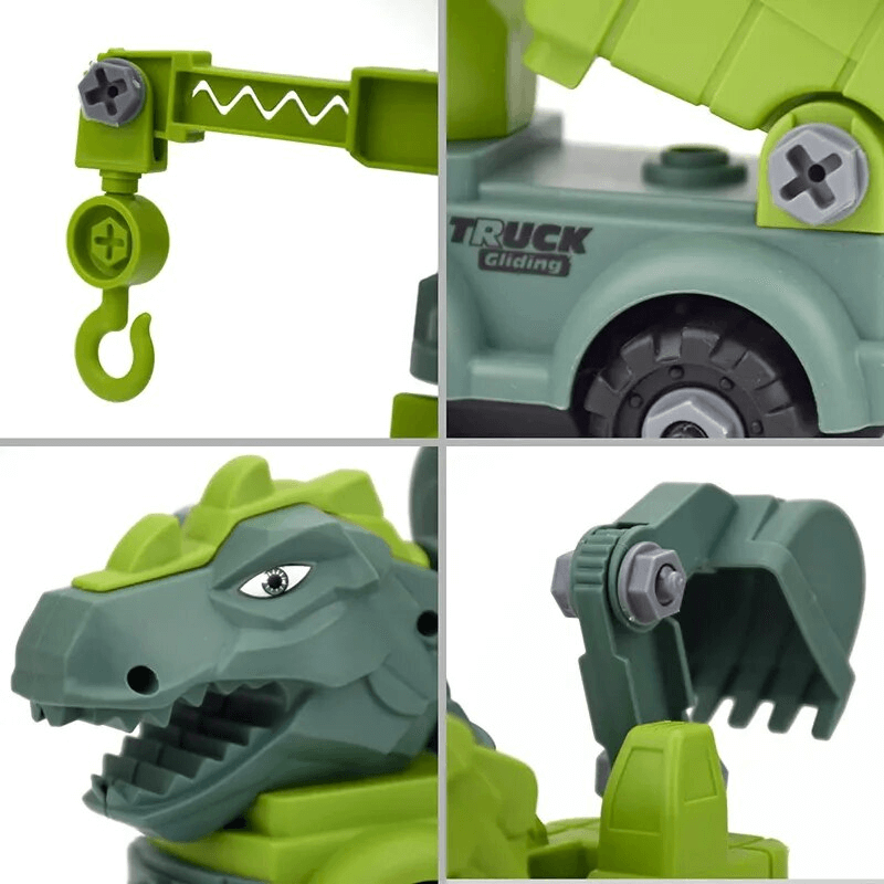 Mini-Dinosaurier-Fahrzeugbaukasten - Spielen und Lernen mit kreativen Kombinationen