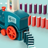 Automatischer Domino-Zug für Kinder | Selbstaufstellende Dominosteine mit Licht und Sound – Pädagogisches STEM-Spielzeug (ab 3 Jahren)