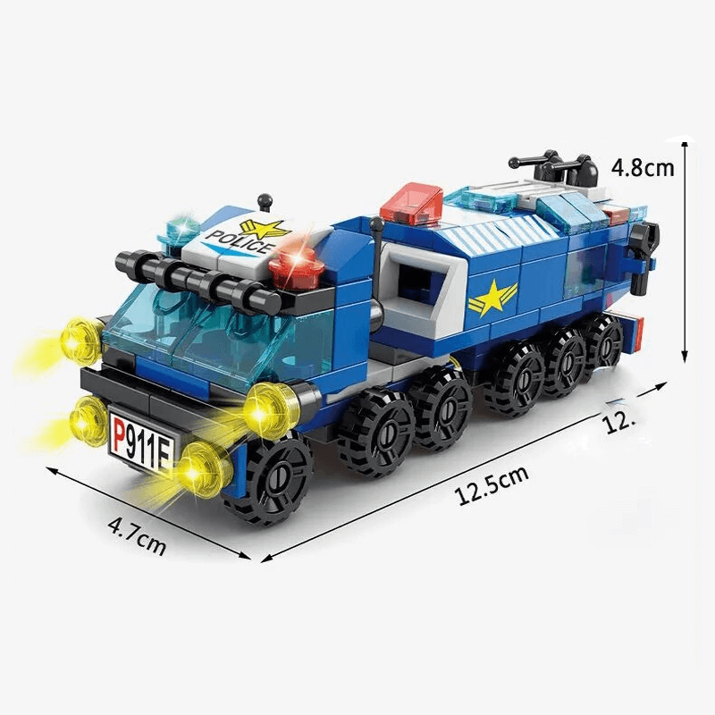 Intelligence Building 6 in 1 Bauklötze - Feuerwehrauto, Polizeiauto und Technikfahrzeug