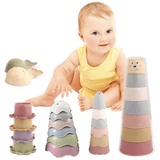 Stacking Cups für Baby & Kleinkinder | Buntes Badespielzeug aus Kunststoff - Sensorisches Spielen ab 6+ Monaten