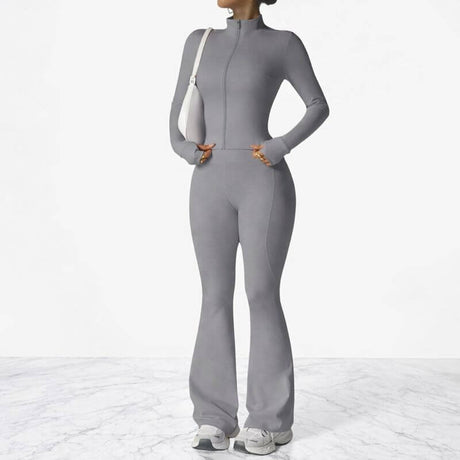 AeroFlare – Schnelltrocknendes Damen-Trainingsset mit schmal geschnittener Jacke und ausgestellter Leggings für Yoga, Workout und Alltag