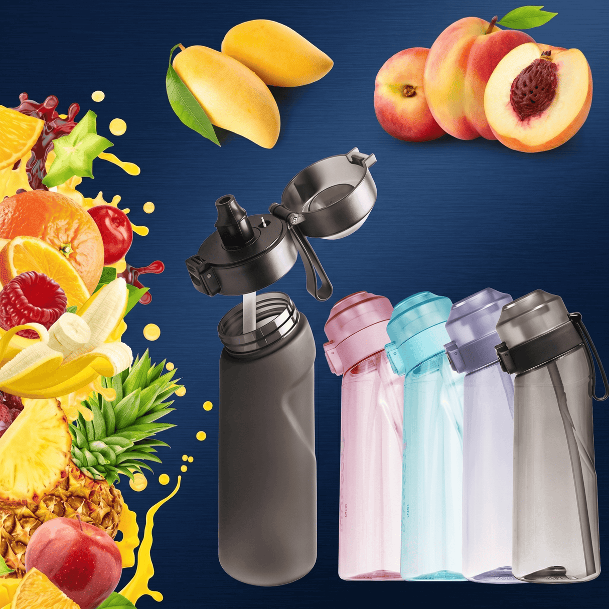 Air Wasserflasche mit Duftringen 7 Kapseln 650ml