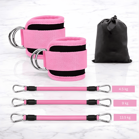 BootyFlex – Knöchelbasiertes Widerstandsband-Set mit einstellbarer Belastung für Beine, Hüften und Heimtraining