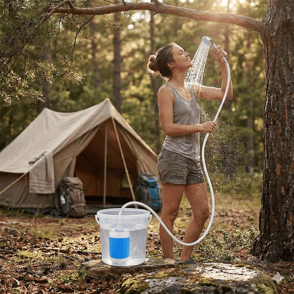 CampFlow - Tragbare Duscheinheit mit Wasserpumpe
