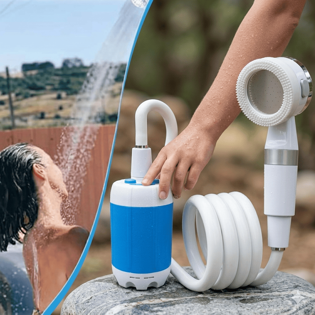 CampFlow - Tragbare Duscheinheit mit Wasserpumpe