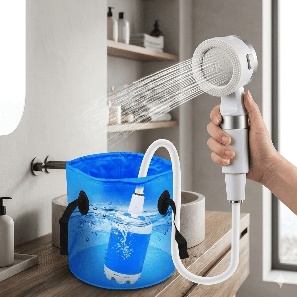 CampFlow - Tragbare Duscheinheit mit Wasserpumpe