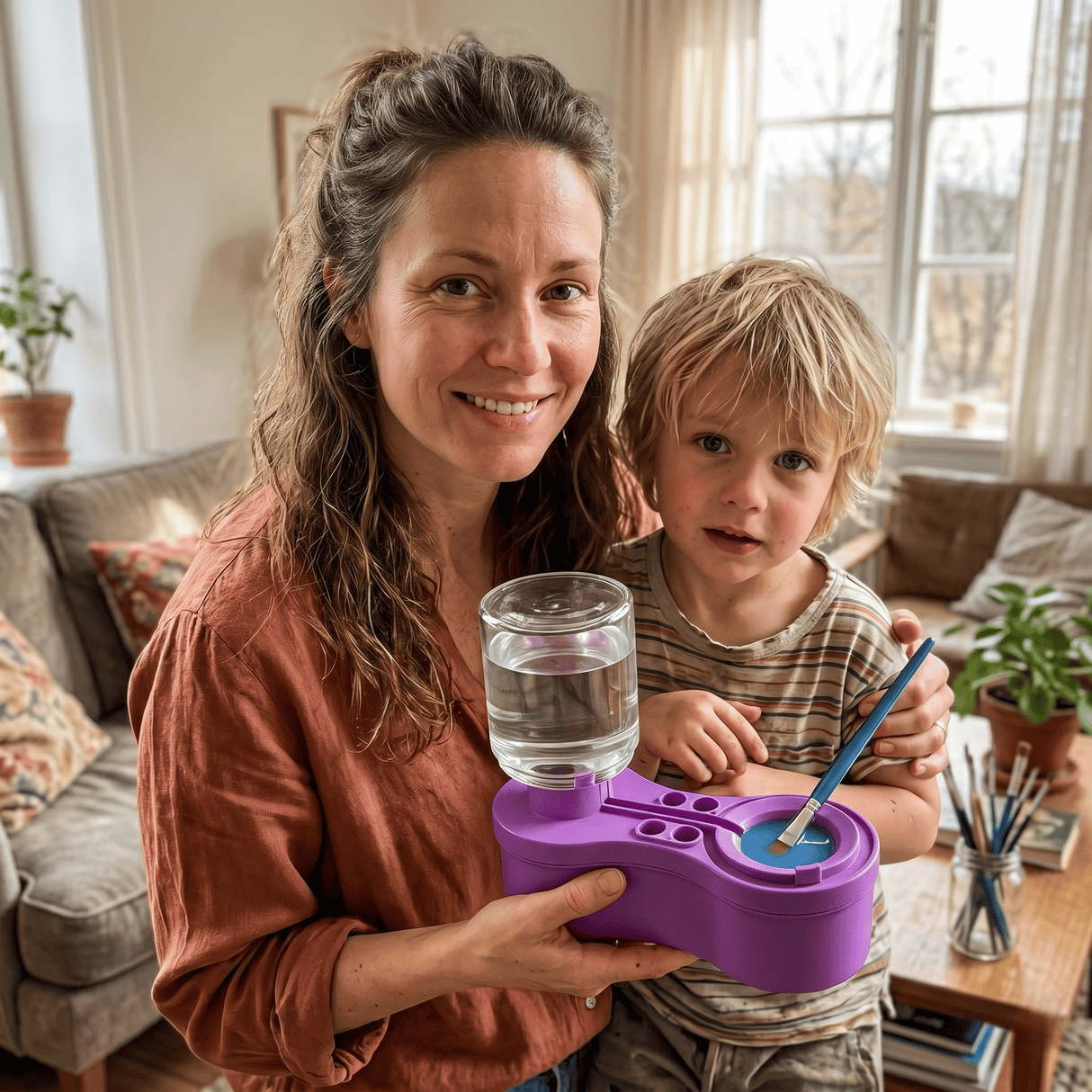 ClearRinse – Automatischer Pinselreiniger mit Wasserumwälzung und Entleerungsknopf – Tragbares Reinigungsgerät