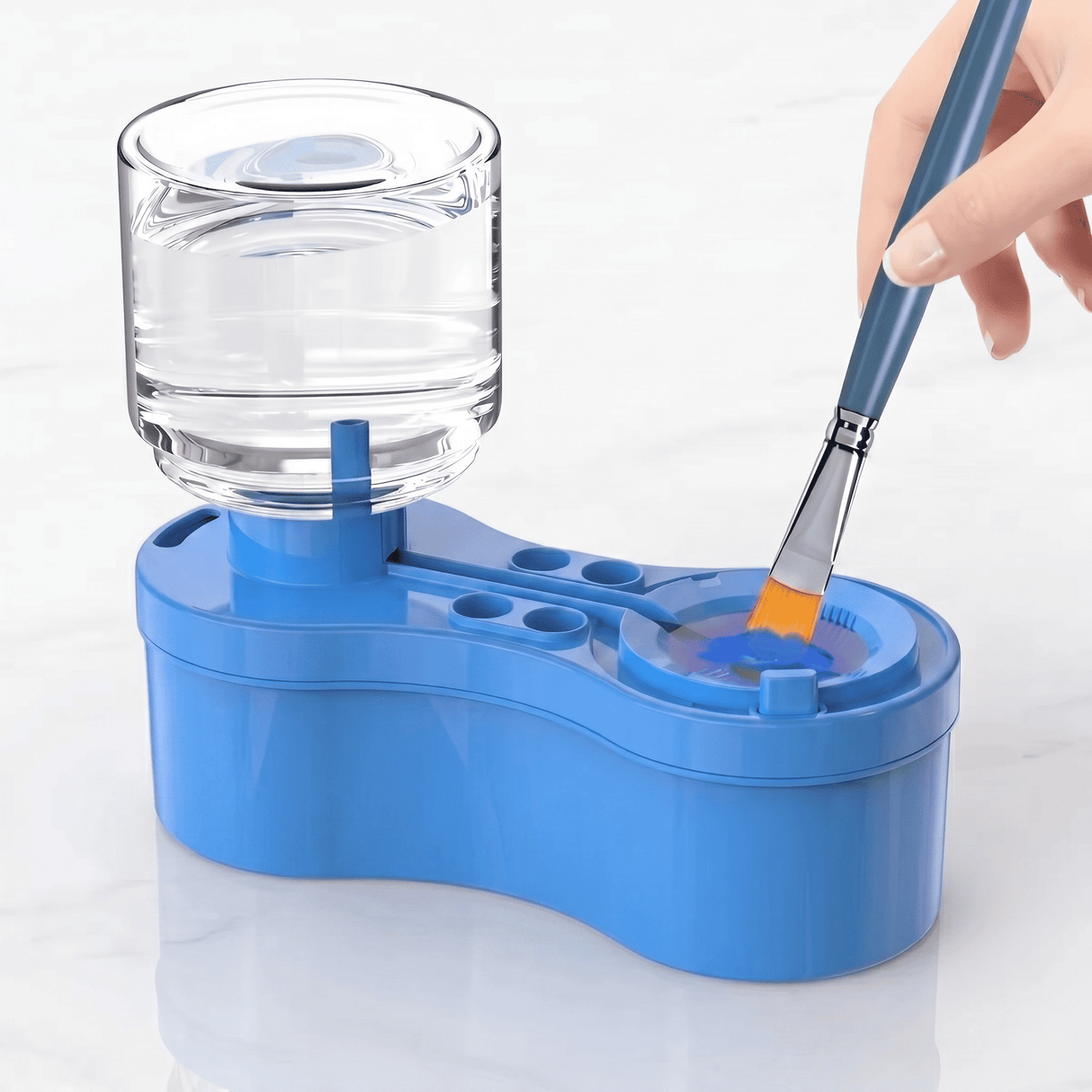 ClearRinse – Automatischer Pinselreiniger mit Wasserumwälzung und Entleerungsknopf – Tragbares Reinigungsgerät