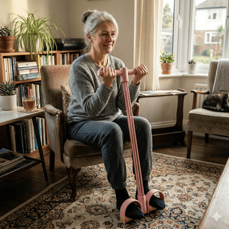 FlexPulse – Pedalbasiertes Trainingsgerät mit Widerstandsband für Dehnübungen, Bauch-, Bein-, Arm- und Ganzkörpertraining