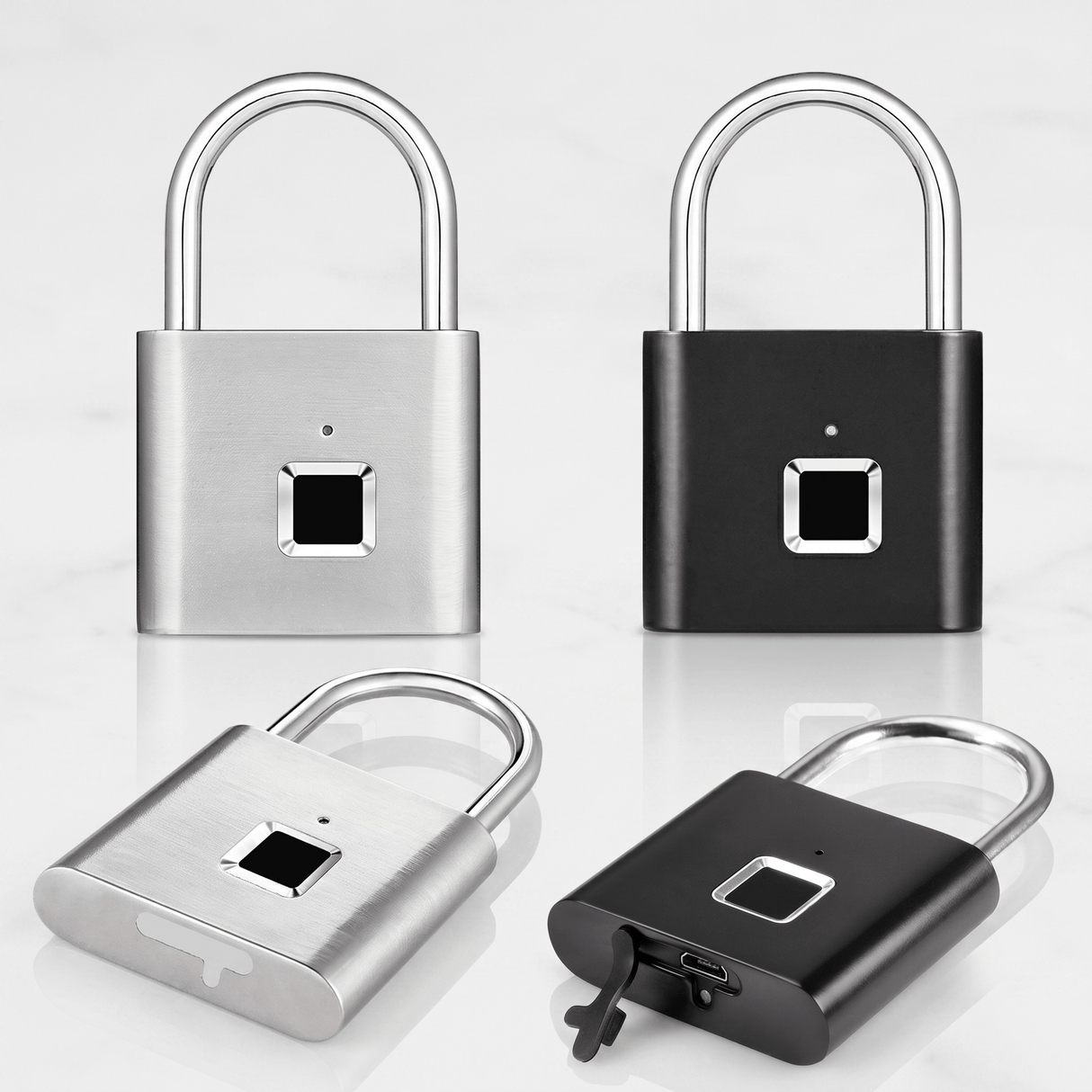 LockPrint – Smart Fingeravtryckslås med USB-laddning – Vattentätt Hänglås för Skåp, Dörr och Förvaring