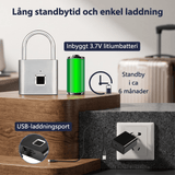 LockPrint – Smart Fingeravtryckslås med USB-laddning – Vattentätt Hänglås för Skåp, Dörr och Förvaring