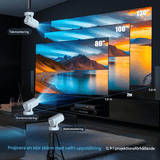 LumiCast View – Magcubic HY300 Pro+ Mini Projektor med Android 11, WiFi 6 & 720P LED-Bild för Hemmabio och Underhållning