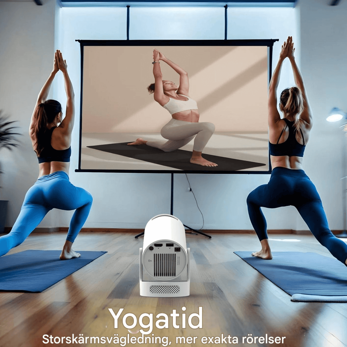 LumiCast View – Magcubic HY300 Pro+ Mini Projektor med Android 11, WiFi 6 & 720P LED-Bild för Hemmabio och Underhållning