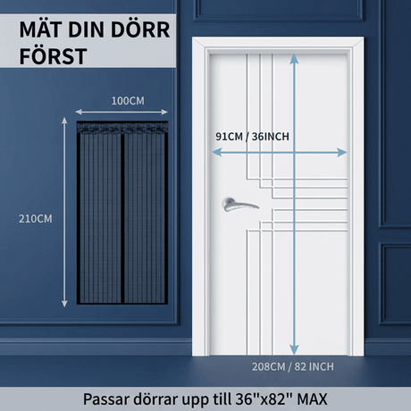 Magnetisches Moskitonetz für Tür mit automatischer Schließung | Insektenschutznetz mit Magnetverschluss - Mückenschutz für Terrasse, Balkon & Eingang (mehrere Größen)