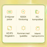 MicroPlay – Digitales Kindermikroskop mit 1000-facher Vergrößerung, 2-Zoll-IPS-Bildschirm sowie Foto- und Videofunktion