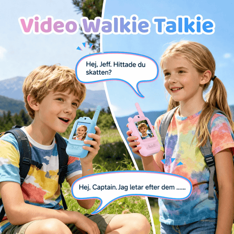 PlayTalk – Video-Walkie-Talkies für Kinder mit 2-Zoll-HD-Bildschirm, USB-C-Aufladung und Zwei-Wege-Kommunikation