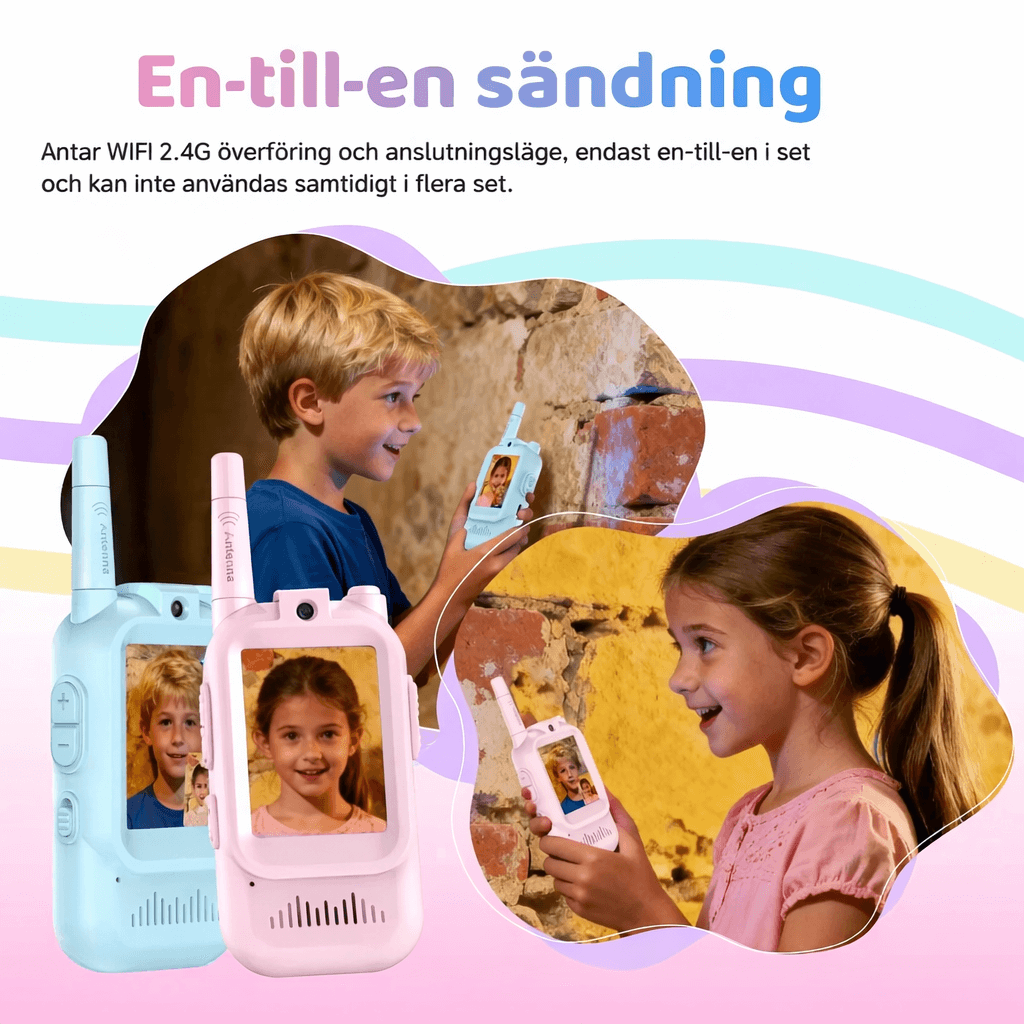 PlayTalk – Video-Walkie-Talkies für Kinder mit 2-Zoll-HD-Bildschirm, USB-C-Aufladung und Zwei-Wege-Kommunikation