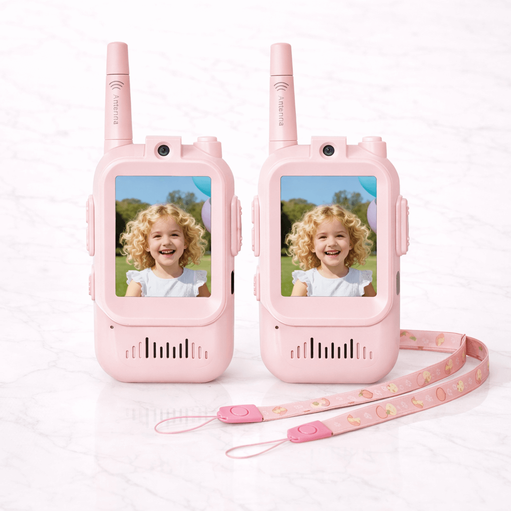 PlayTalk – Video-Walkie-Talkies für Kinder mit 2-Zoll-HD-Bildschirm, USB-C-Aufladung und Zwei-Wege-Kommunikation