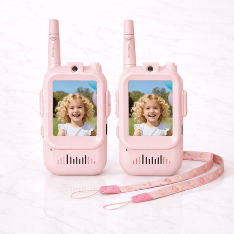PlayTalk – Video-Walkie-Talkies für Kinder mit 2-Zoll-HD-Bildschirm, USB-C-Aufladung und Zwei-Wege-Kommunikation