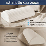 RestCurve – Halvmåneformad Minneskudde för Ben, Knä och Nedre Rygg – Avlastande Memory Foam Stödkudde