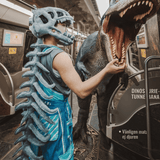 RexBone – Dinosaurierskelett-Kostümhut aus weichem Plüsch für Kinder und Erwachsene – Lustiges und maschinenwaschbares Cosplay-Requisit für Halloween, Geburtstage und Mottopartys