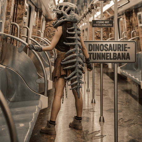 RexBone – Dinosaurierskelett-Kostümhut aus weichem Plüsch für Kinder und Erwachsene – Lustiges und maschinenwaschbares Cosplay-Requisit für Halloween, Geburtstage und Mottopartys
