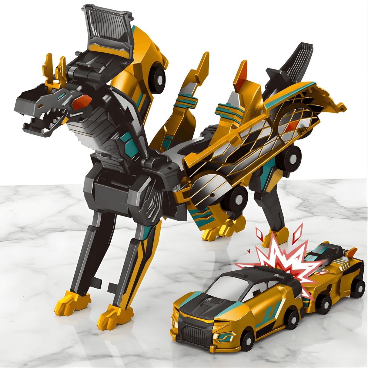 SkyDrake – Magnetisk Kollision-Bil som Förvandlas till Flygande Drake | 2-i-1 Lekfordon för Fantasi & Rörelselek