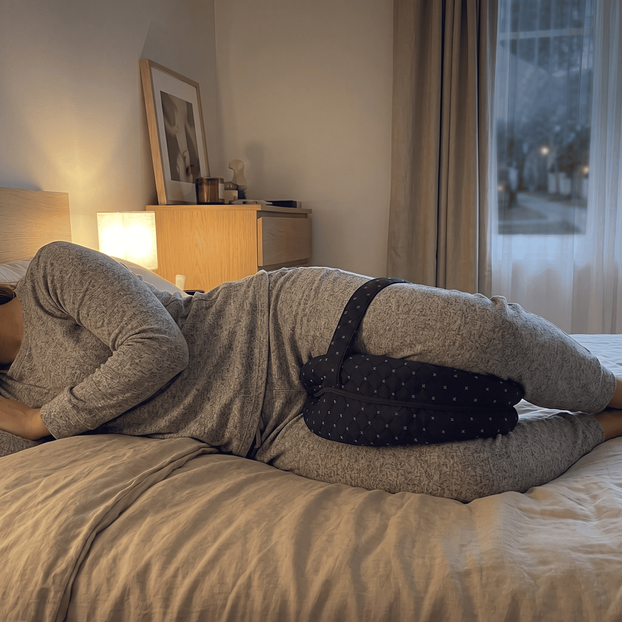 SleepAlign – Ergonomisches Memory-Schaum-Kissen für Beine und Knie, für Seitenschläfer – Lindert Schmerzen in Hüfte, Rücken und Ischias