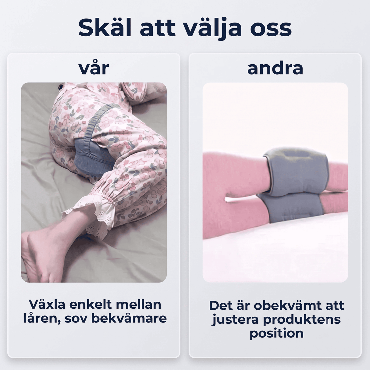 SleepAlign – Ergonomisches Memory-Schaum-Kissen für Beine und Knie, für Seitenschläfer – Lindert Schmerzen in Hüfte, Rücken und Ischias