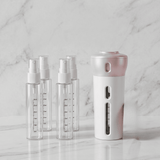 SpinFill – 4-in-1-Drehspender für unterwegs mit auslaufsicheren 40-ml-Nachfüllflaschen – Kompakte Reiseflasche