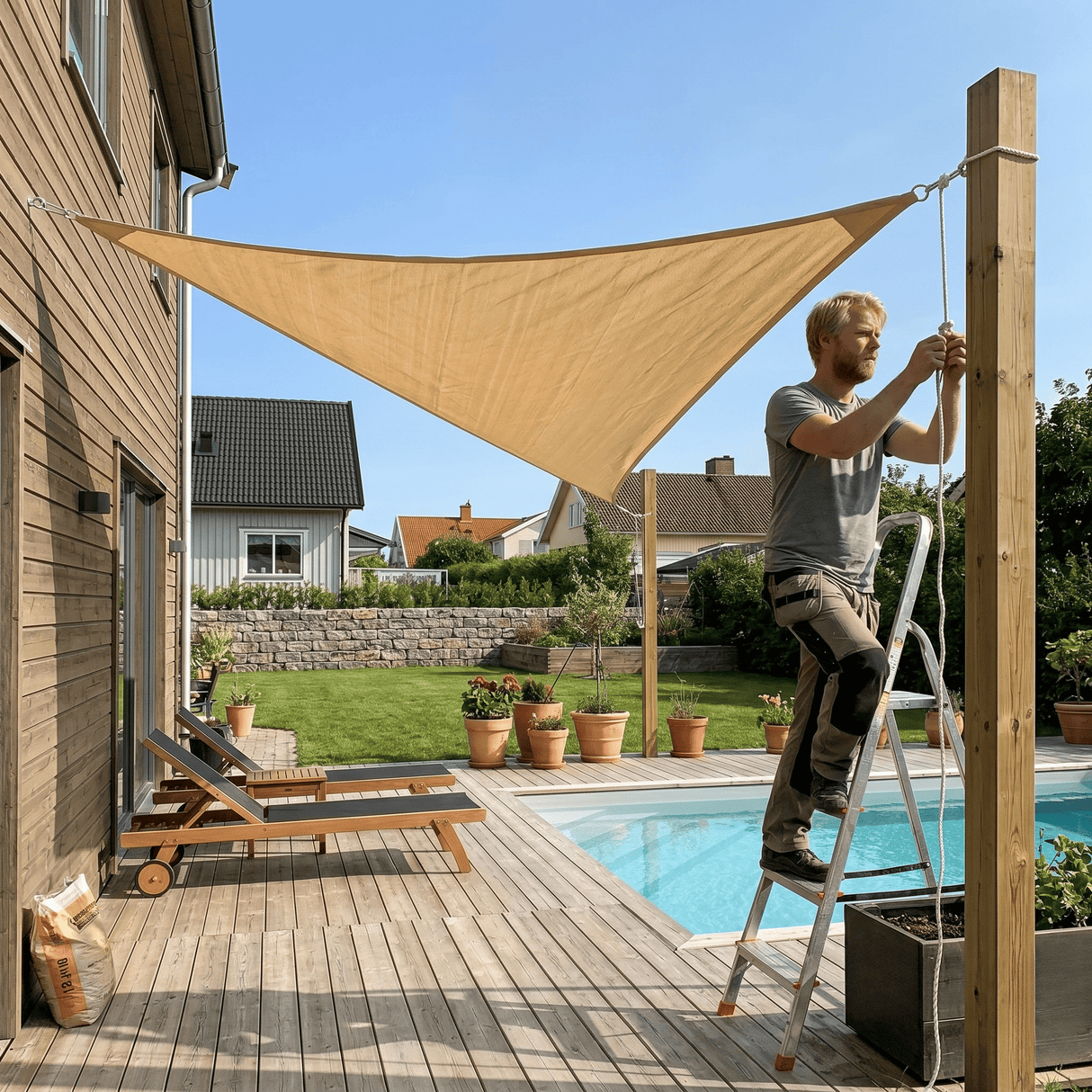 Dreieckiges wasserdichtes Solarsegel