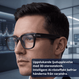 VoxLens – Smarta AI-Glasögon med Kamera, Realtidsöversättning och Röststyrning – 4K Video, Samtal och Musik