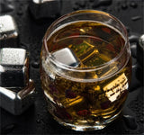 FrostGleam - Edelstahl Eiswürfel Set | Wiederverwendbare Eiswürfel für Whiskey, Wein & Cocktails - Stilvoll, kühl & Keine Verdünnung