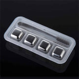 FrostGleam - Edelstahl Eiswürfel Set | Wiederverwendbare Eiswürfel für Whiskey, Wein & Cocktails - Stilvoll, kühl & Keine Verdünnung