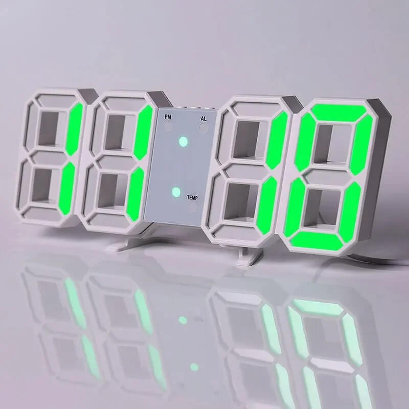 BrightChrono - 3D Digital LED Wanduhr & Tischuhr | Stilvolle Zeitanzeige für Zuhause & Büro