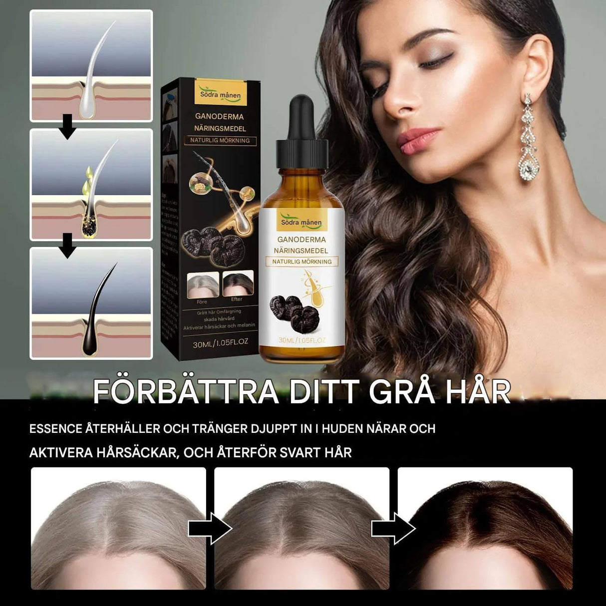 ToneRoot Serum - Haarserum für graues und weißes Haar | Natürliche Farbverbesserung und Ernährung der Kopfhaut