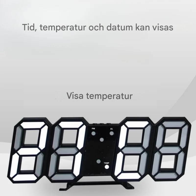 BrightChrono - 3D Digital LED Wanduhr & Tischuhr | Stilvolle Zeitanzeige für Zuhause & Büro